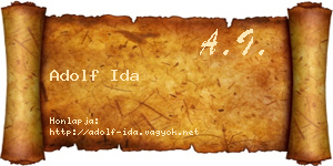 Adolf Ida névjegykártya